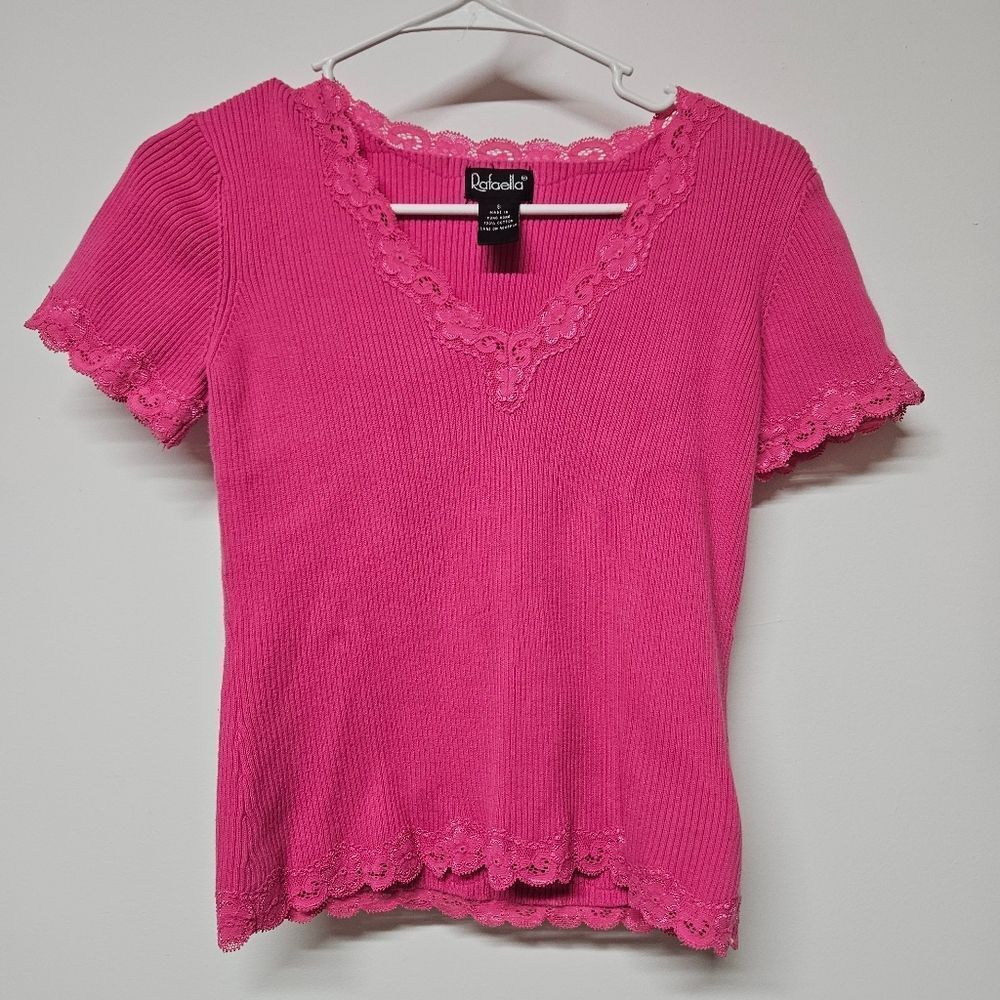 Y2k Rafaella Babydoll Tee Size Small 100% Cotton - Picture 2 of 4